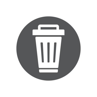 Çöp kutusu simgesi, vektör illüstrasyonu