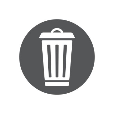 Çöp kutusu simgesi, vektör illüstrasyonu