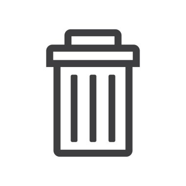 Çöp kutusu simgesi, vektör illüstrasyonu