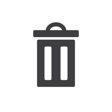 Çöp kutusu simgesi, vektör illüstrasyonu