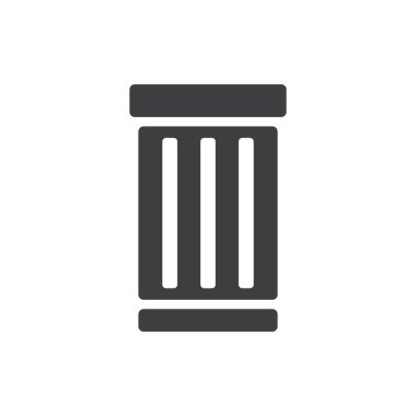 Çöp kutusu simgesi, vektör illüstrasyonu