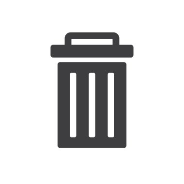 Çöp kutusu simgesi, vektör illüstrasyonu