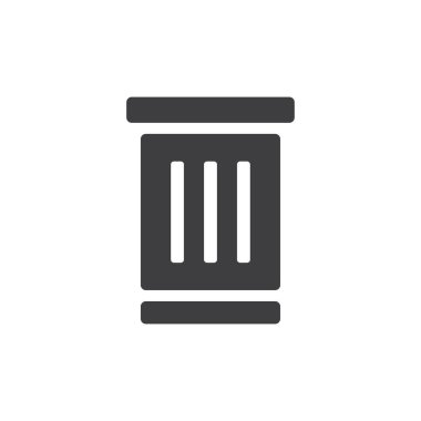 Çöp kutusu simgesi, vektör illüstrasyonu