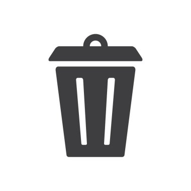 Çöp kutusu simgesi, vektör illüstrasyonu