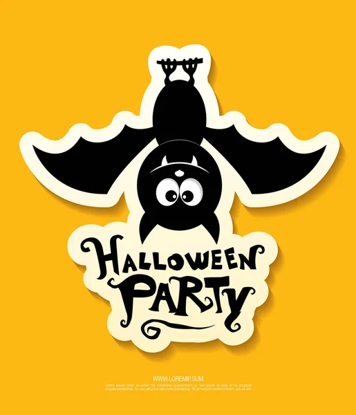 Halloween Party Plakat Mit Fledermaus — Stockvektor