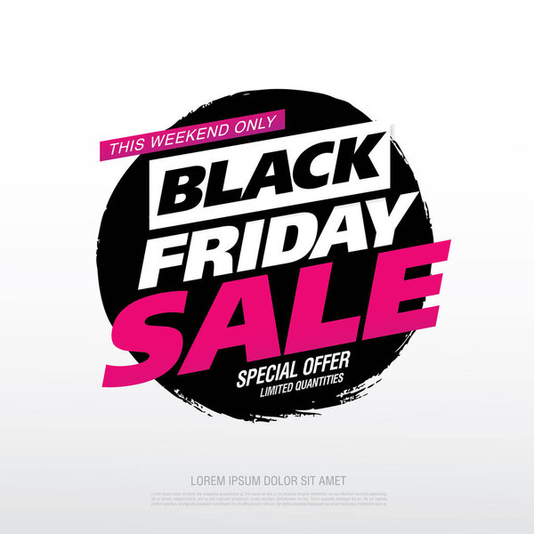 черная пятница распродажи баннер, векторная иллюстрация