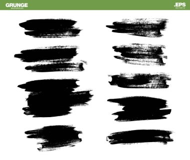 Beyaz üzerine siyah grunge fırça darbeleri