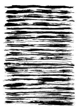 Beyaz arkaplanda izole edilmiş siyah fırça çizgileri, kopyalama alanı, vektör illüstrasyonu