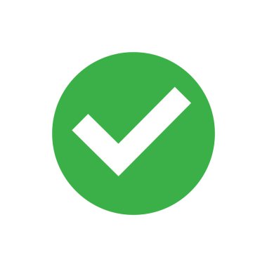 Vektör illüstrasyonu, yeşil onay işareti, kopyalama alanı