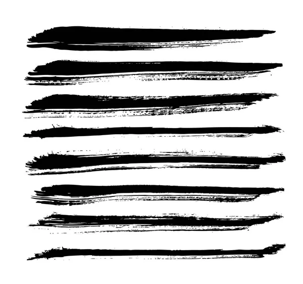 Líneas Pincel Negro Aisladas Sobre Fondo Blanco Espacio Copia Ilustración — Archivo Imágenes Vectoriales