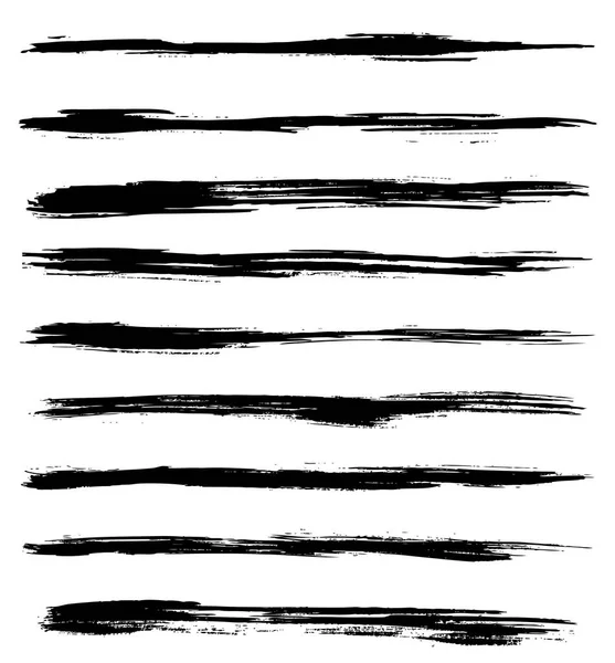 Lignes Brosses Noires Isolées Sur Fond Blanc Espace Copie Illustration — Image vectorielle