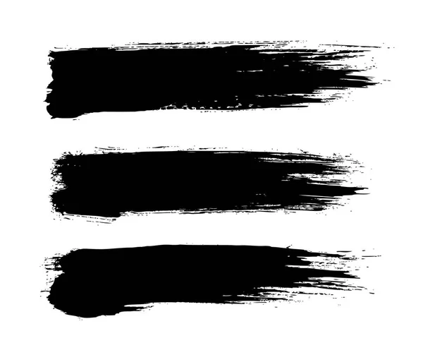 Schwarze Pinselstriche Isoliert Auf Weißem Hintergrund Kopierraum Vektorillustration — Stockvektor