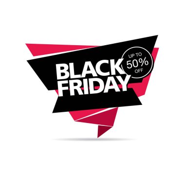 Beyaz arka planda siyah cuma etiketi, alışveriş konsepti