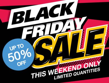 Kara Cuma indirimli bayrak, alışveriş konsepti