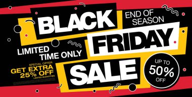 Kara Cuma indirimli bayrak, alışveriş konsepti