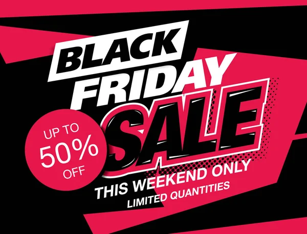 Negro Viernes Venta Colorido Banner Concepto Compras — Vector de stock