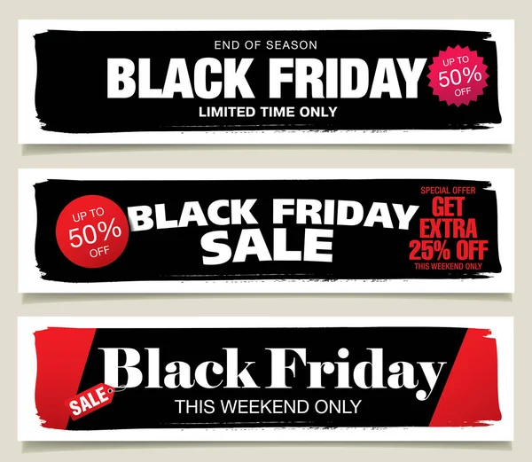 Negro Viernes Venta Colorido Banner Concepto Compras — Vector de stock