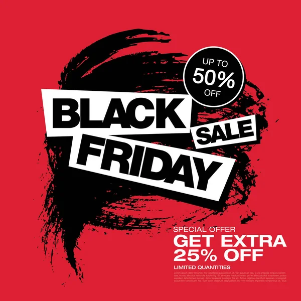 Negro Viernes Venta Colorido Banner Concepto Compras — Vector de stock