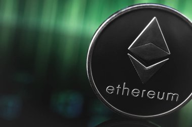 ethereum coin on the digital background clipart