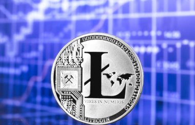 Litecoin mavi grafik arka planı