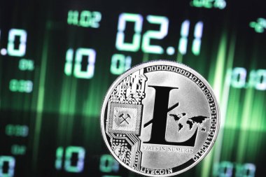 Litecoin dijital arka plan üzerinde