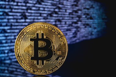 Bitcoin para cryptocurrency sembolü
