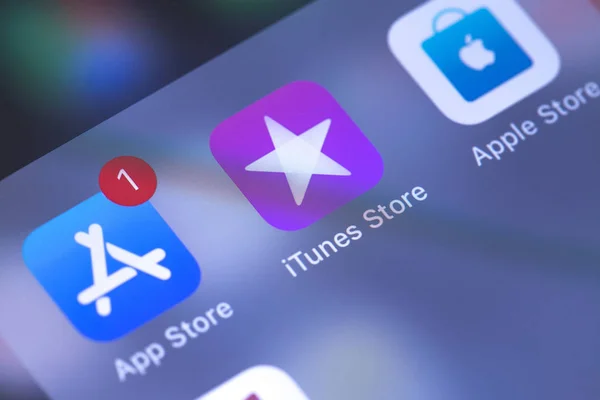 Apple Iphone Usług Appstore Itunes Apple Store Ikon Ekranie Usługi — Zdjęcie stockowe