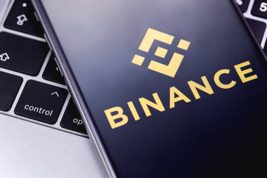 Ekran akıllı telefon snd dizüstü binance logosu. 