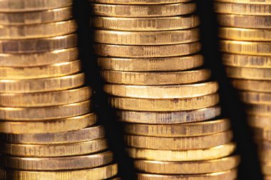 metal altın sikke para, closeup makro 