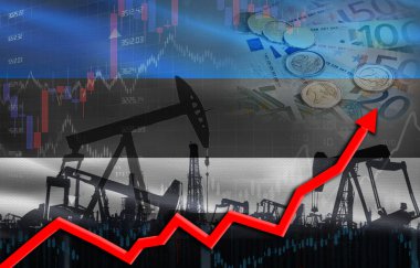 Estonya bayraklı petrol üretimi, petrol endüstrisi. Estonya bayrağıyla petrol pompaları