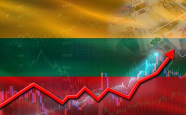 Litvanya 'nın ekonomik büyümesi finansal grafikte. Pazar grafiğinde Litvanya 'nın finansal büyümesi