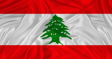 Lübnan bayrağı kumaş desenli. Lübnan bayrağının dalgalanmasını kapat