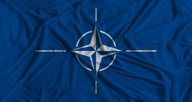 Kumaş desenli NATO bayrağı. Kumaş desenli Ulusal NATO bayrağı