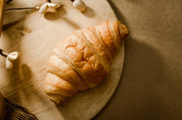 Pastry croissant in the morning. — Stock Photo, Image