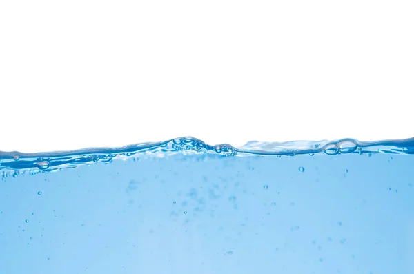 Water spatten en oppervlak met zeepbel op witte achtergrond — Stockfoto