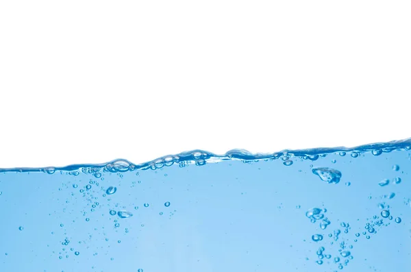 Respingo de água e superfície com bolha no fundo branco — Fotografia de Stock