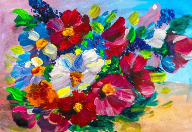 Oil Painting, Impressionism style, flower painting, still painting canvas, artist, painting, clipart