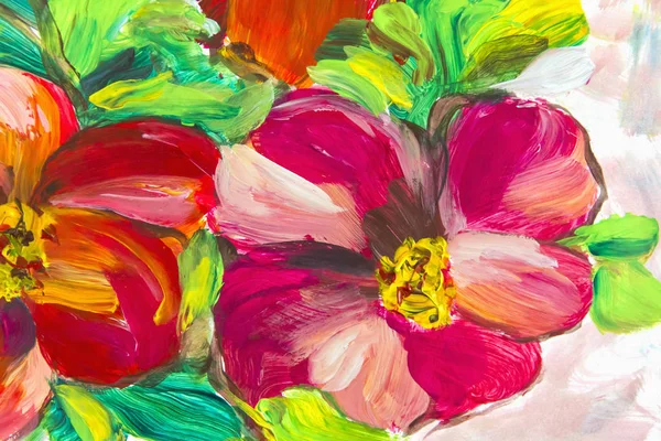 Oljemålning Impressionism Stil Blomma Målning Fortfarande Målning Duk Konstnär Måleri — Stockfoto