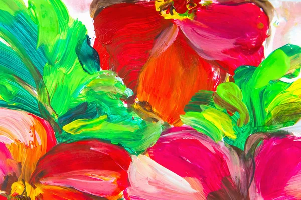 Oil Painting Impressionism Style Flower Painting Still Painting Canvas Artist — Stock Photo, Image