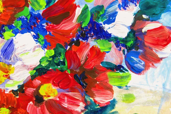 Pintura Óleo Impresionismo Estilo Pintura Flores Lienzo Todavía Pintura Artista —  Fotos de Stock