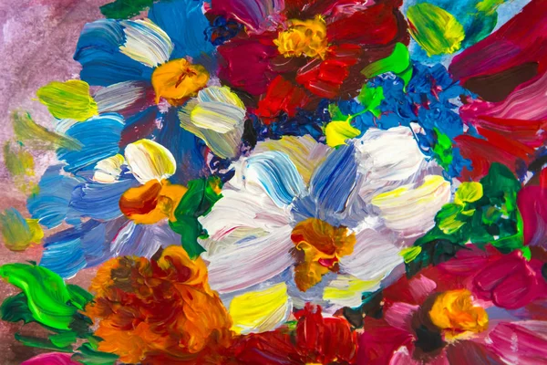 Ölgemälde Impressionistischer Stil Blumenmalerei Stillmalerei Leinwand Künstler Malerei — Stockfoto