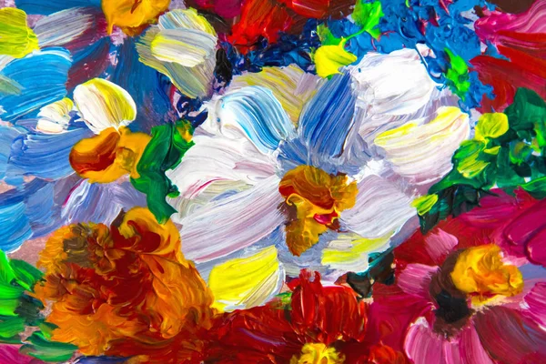 Pintura Óleo Impresionismo Estilo Pintura Flores Lienzo Todavía Pintura Artista —  Fotos de Stock