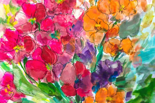 Υφή Ελαιογραφία Λουλουδιών Ζωντανές Λουλούδια Ζωγραφικής Floral Ακόμα Ζωή — Φωτογραφία Αρχείου