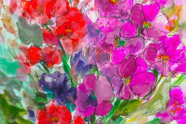 Υφή Ελαιογραφία Λουλουδιών Ζωντανές Λουλούδια Ζωγραφικής Floral Ακόμα Ζωή — Φωτογραφία Αρχείου