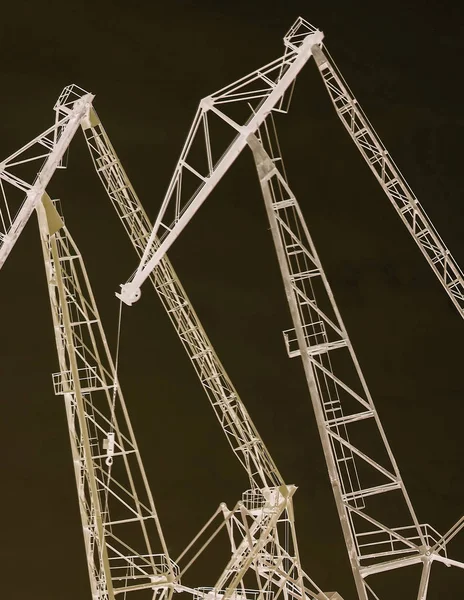 Hebekräne Umkehren Verladung Und Konstruktion Große Hubkräne — Stockfoto