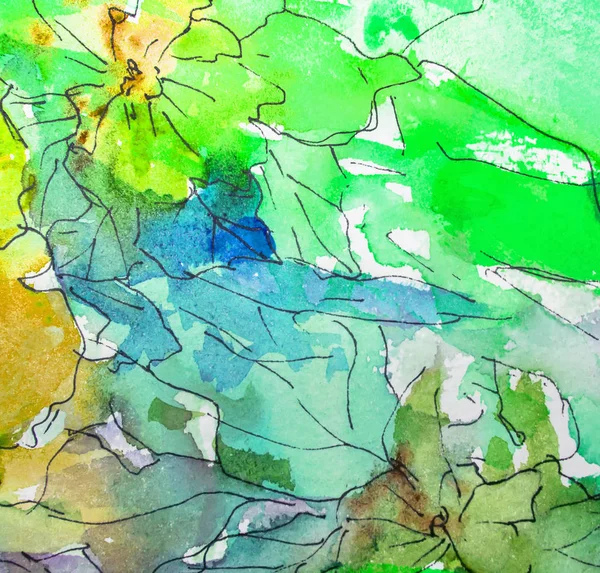 Aquarela Abstrato Brilhante Colorido Fundo Aquarela Decorativa Aquarela Padrão Floral — Fotografia de Stock