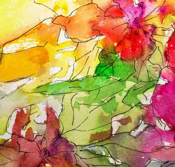 Watercolor Abstract Parlak Renkli Dekoratif Suluboya Arka Plan Suluboya Yapımı — Stok fotoğraf