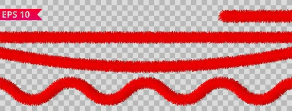 Tinsel rojo brillante — Vector de stock