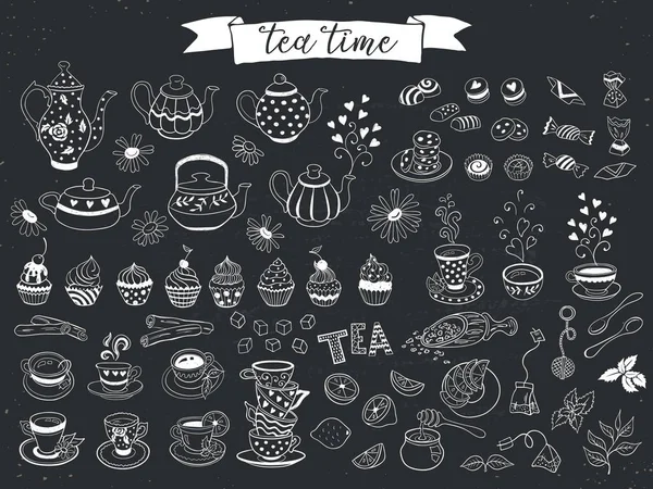 Иконки чайных векторов — стоковый вектор