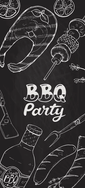 Affiche de barbecue Bbq — Image vectorielle